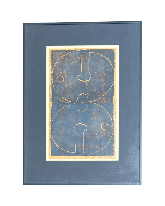 Untitled Woodblock Print on Newsprint