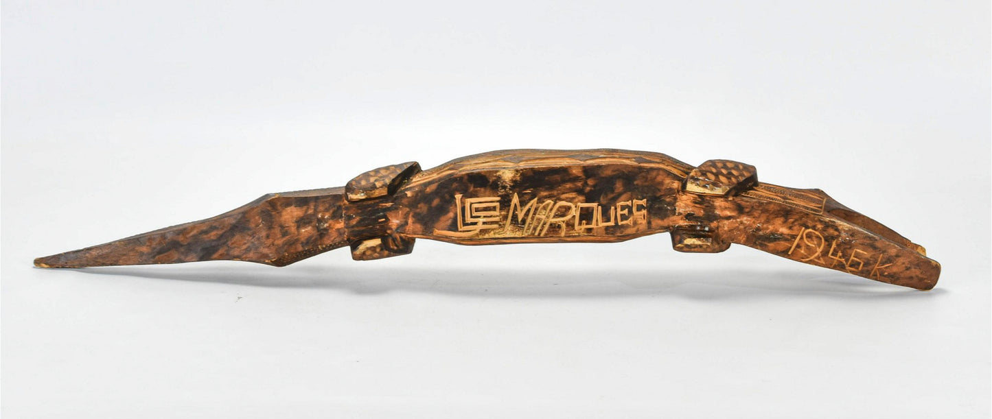 Marqueses Islands Carved Wood Crocodile