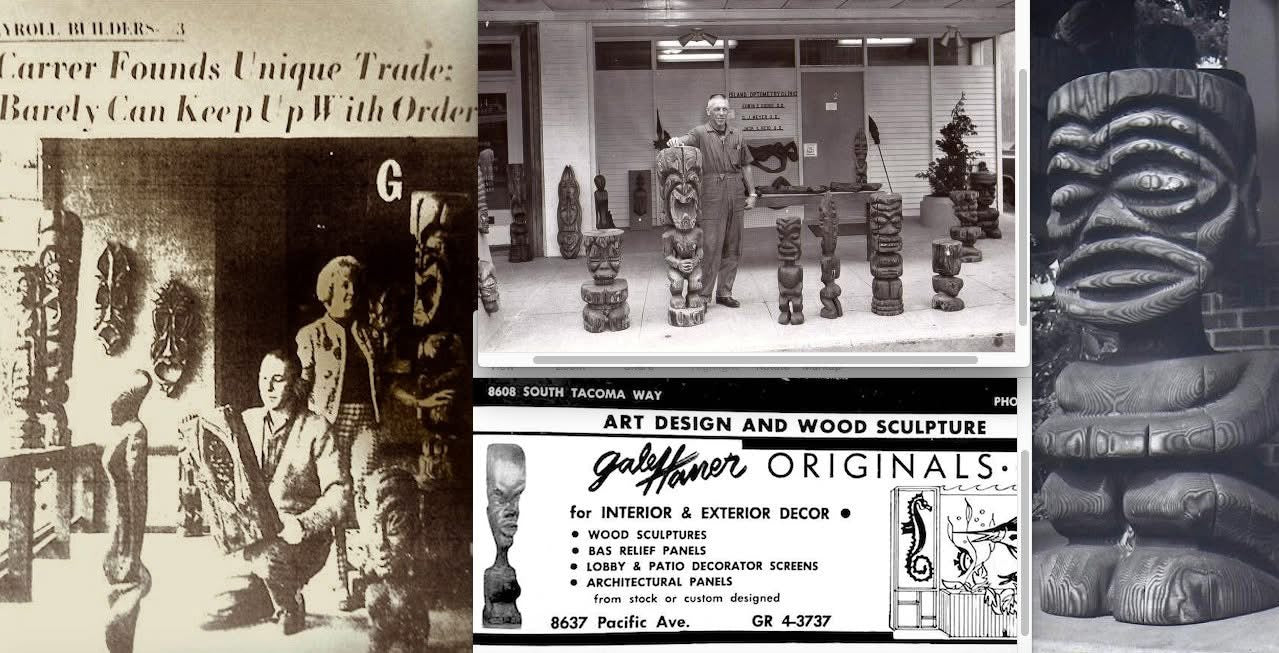 Mid Century Gale Haner Wood Tiki Mask