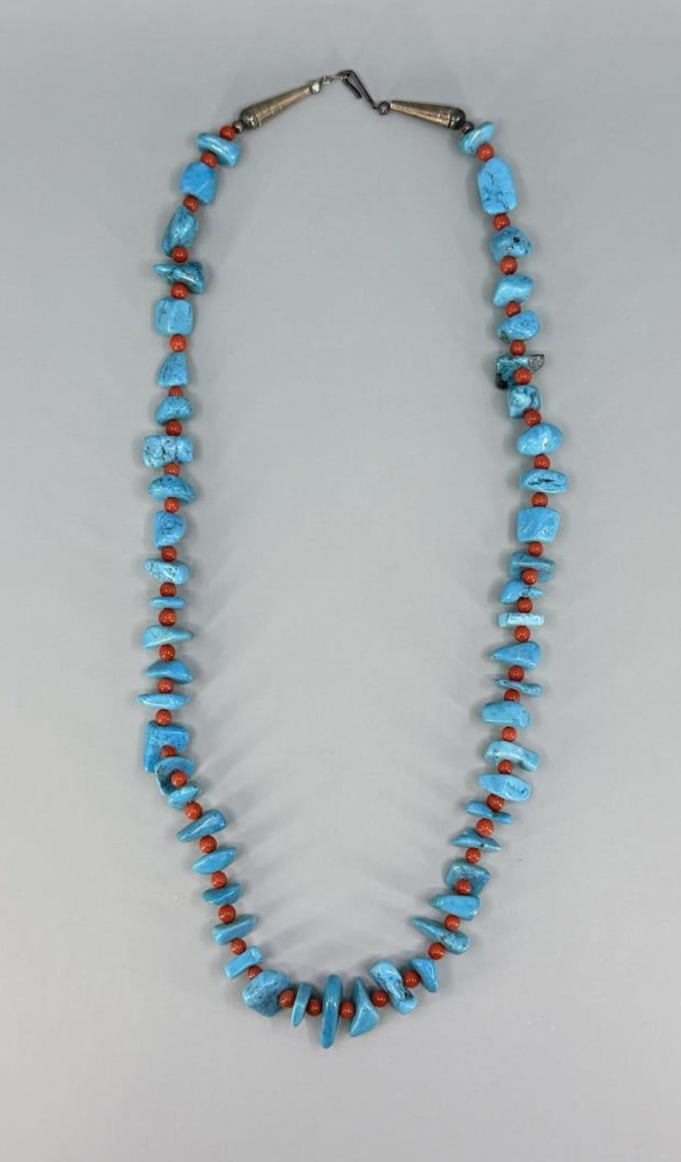 Vintage Navajo Turquoise and Coral Necklace
