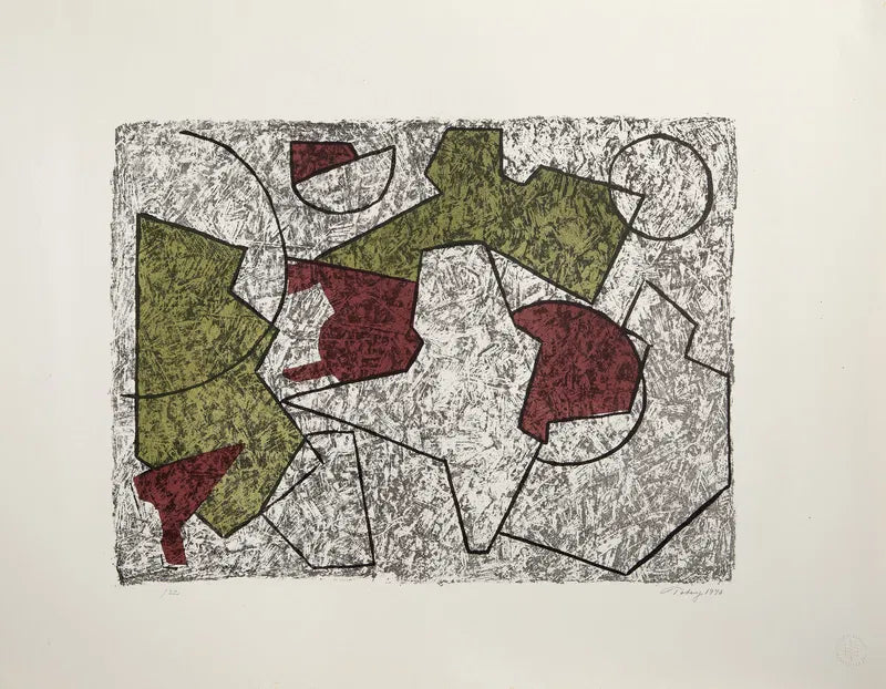 Mark Tobey, Geometric Composition, Color Lithograph on BFK Rives