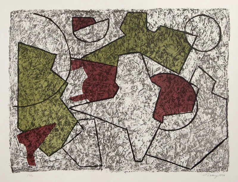 Mark Tobey, Geometric Composition, Color Lithograph on BFK Rives