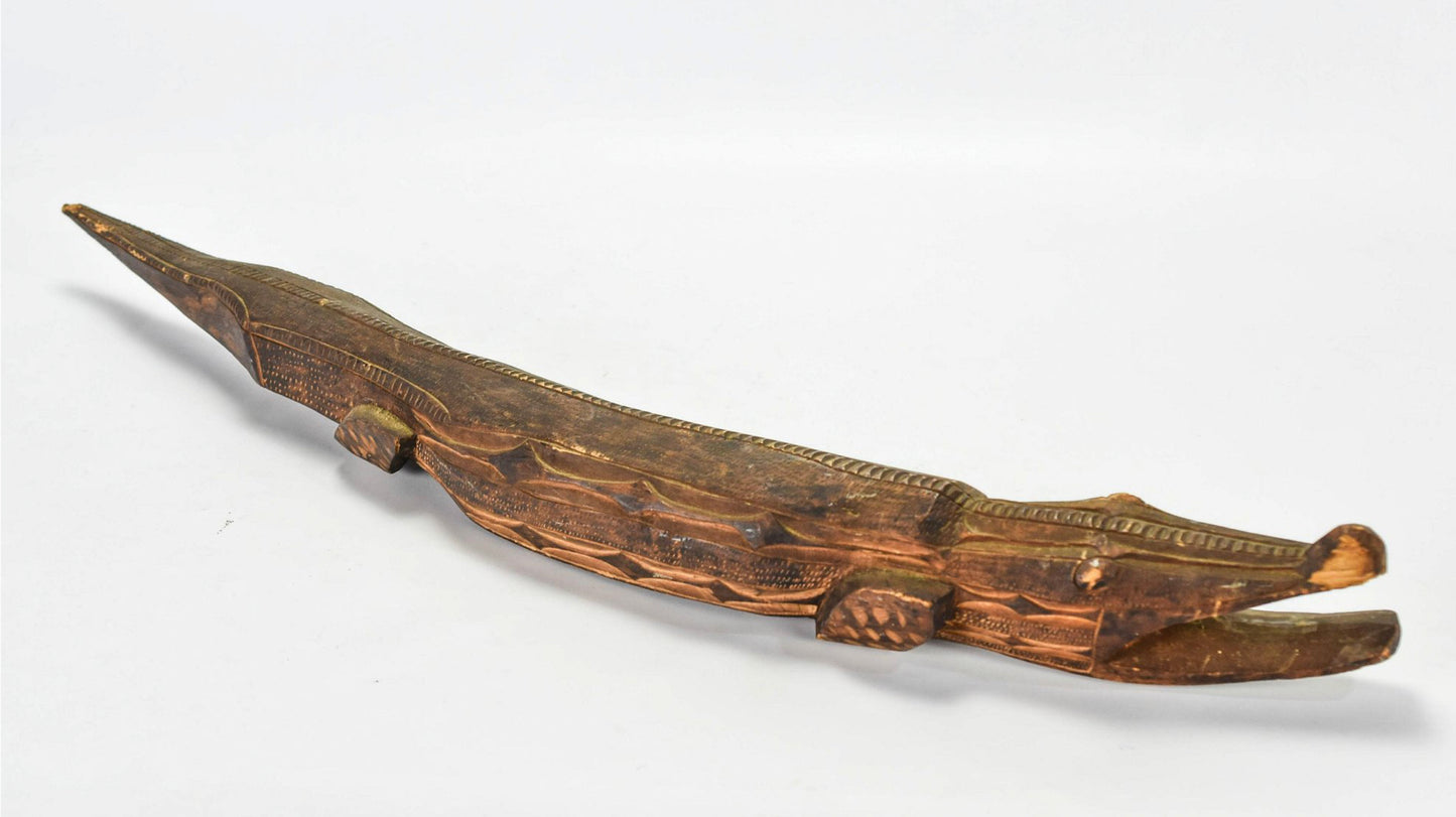 Marqueses Islands Carved Wood Crocodile